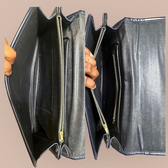 Vintage Faux Leather Clutch Smoking Costume Bag Theater Retro 80s 90s Purse - Picture 5 of 10